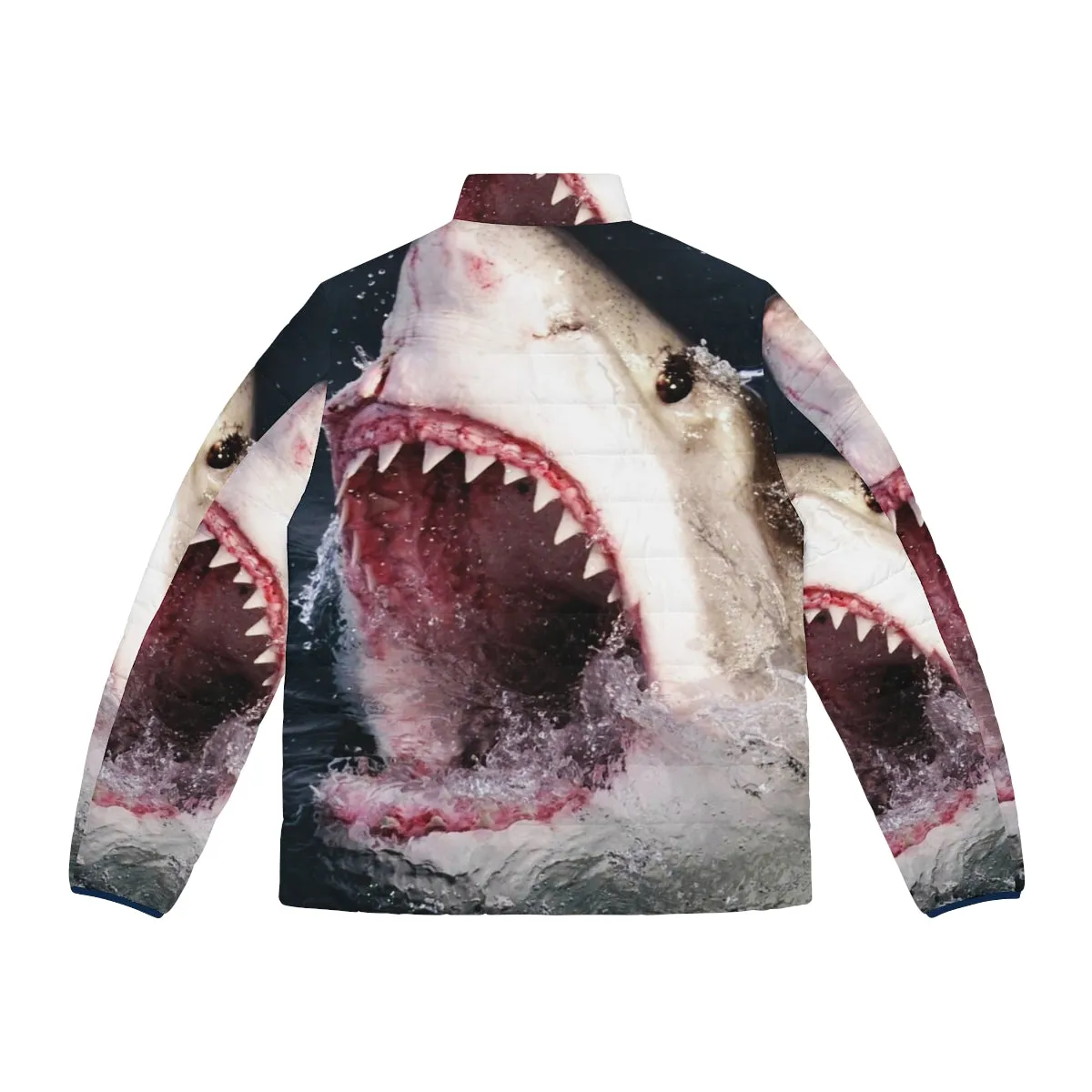 3D Shark Bite Puffer Jacket for Women - Great White Shark Apparel