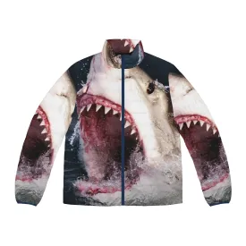 3D Shark Bite Puffer Jacket for Women - Great White Shark Apparel