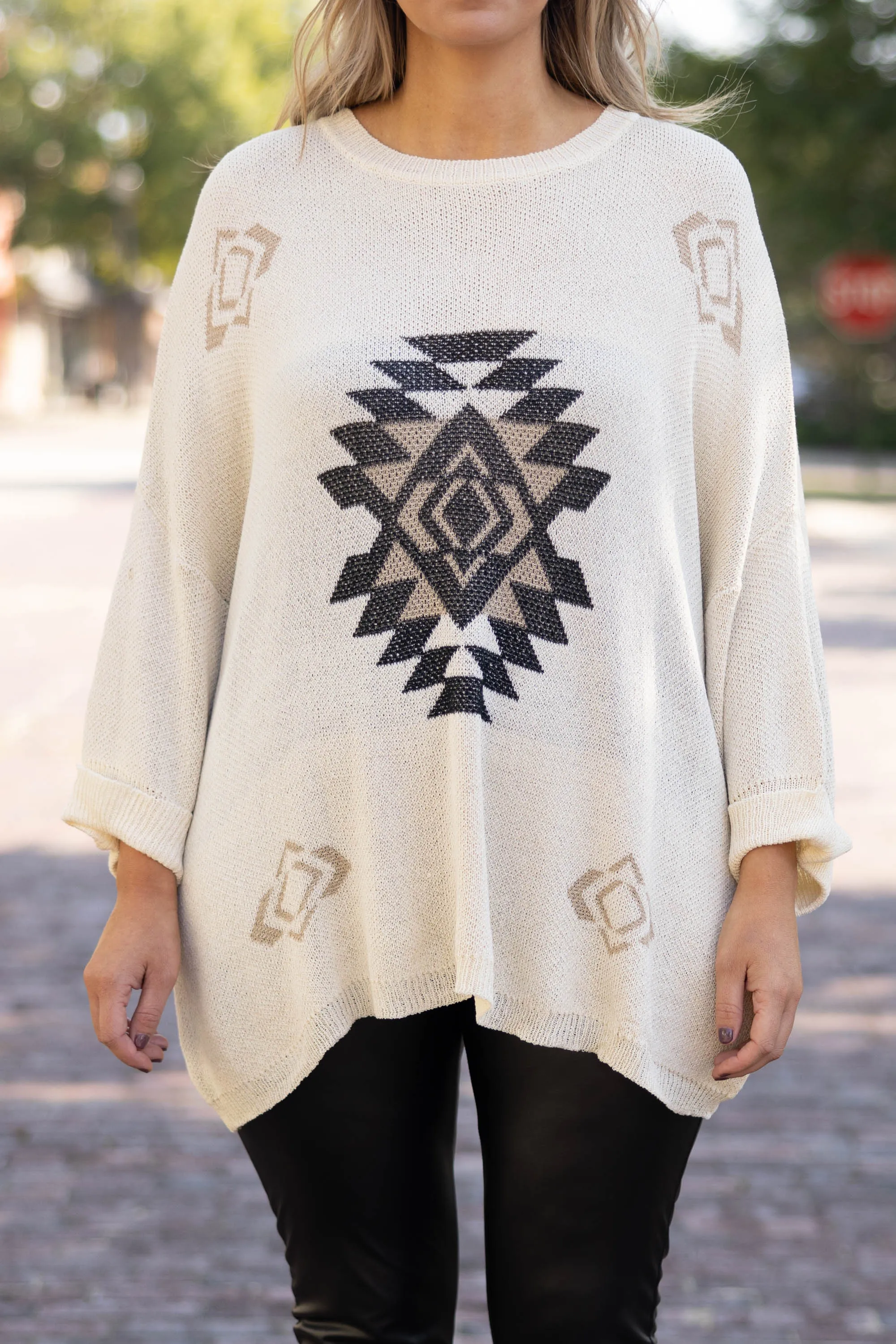 A Weekend Affair Sweater, Cream Multi