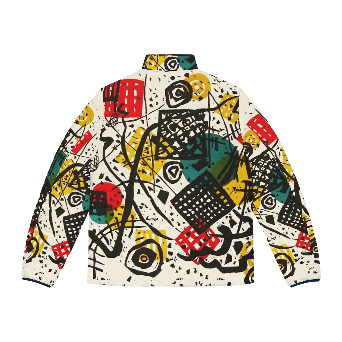 Abstract Art Puffer Jacket: Hd Small Worlds V By Wassily Kandinsky