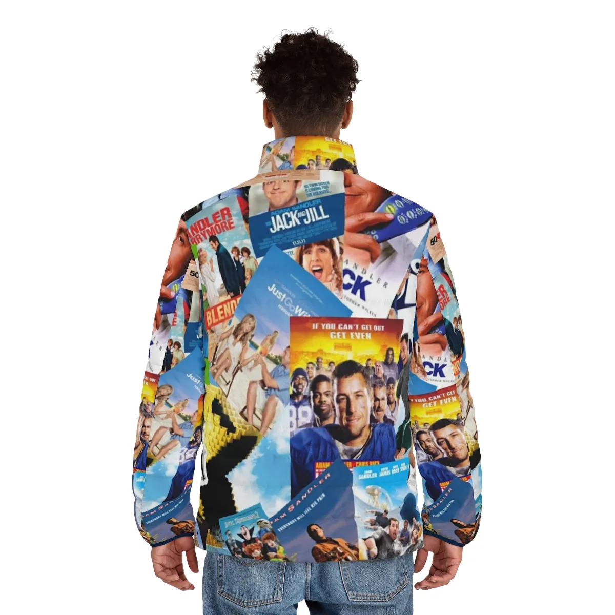 Adam Sandler Collage Puffer Jacket - Dank Meme Inspired Outerwear