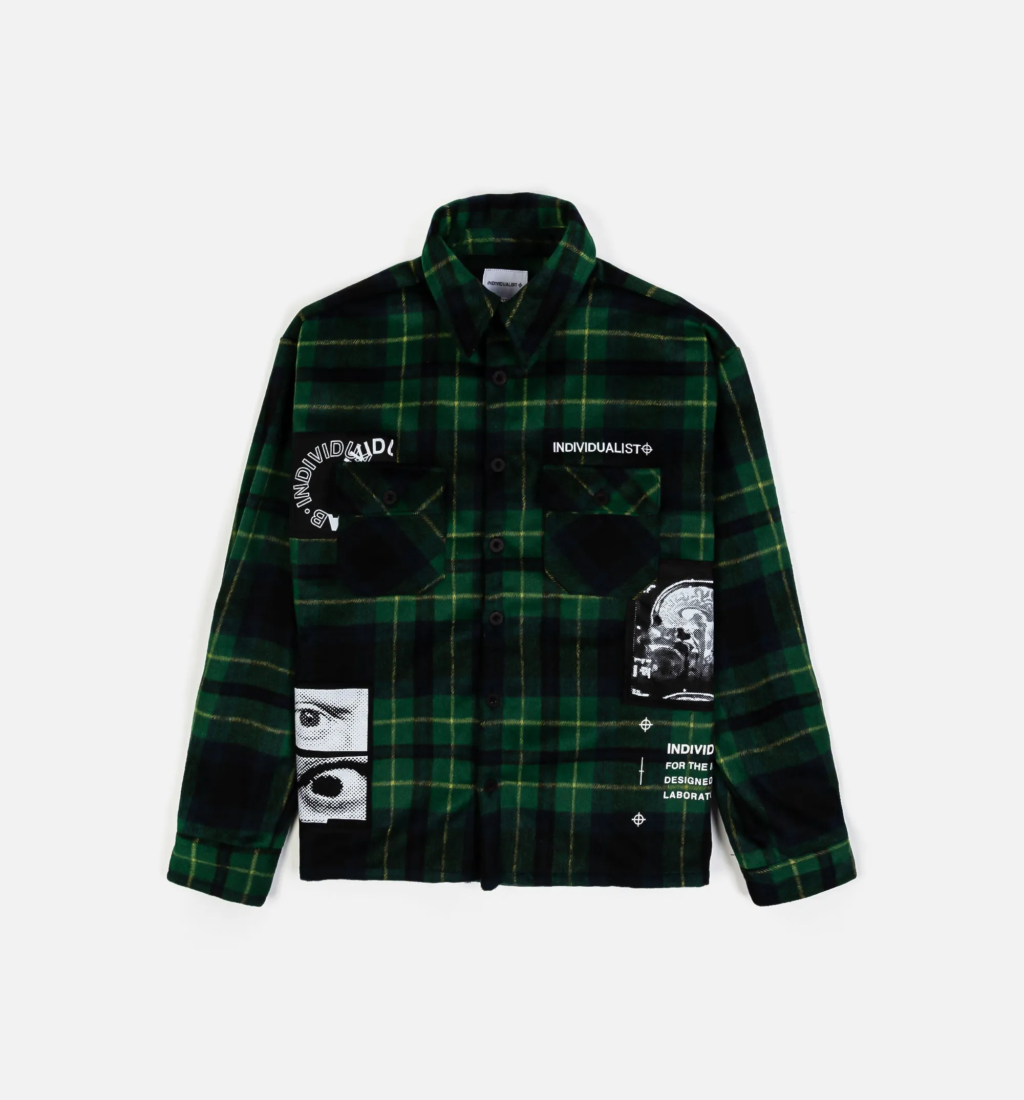 All Eyes Flannel Mens Shirt - Green