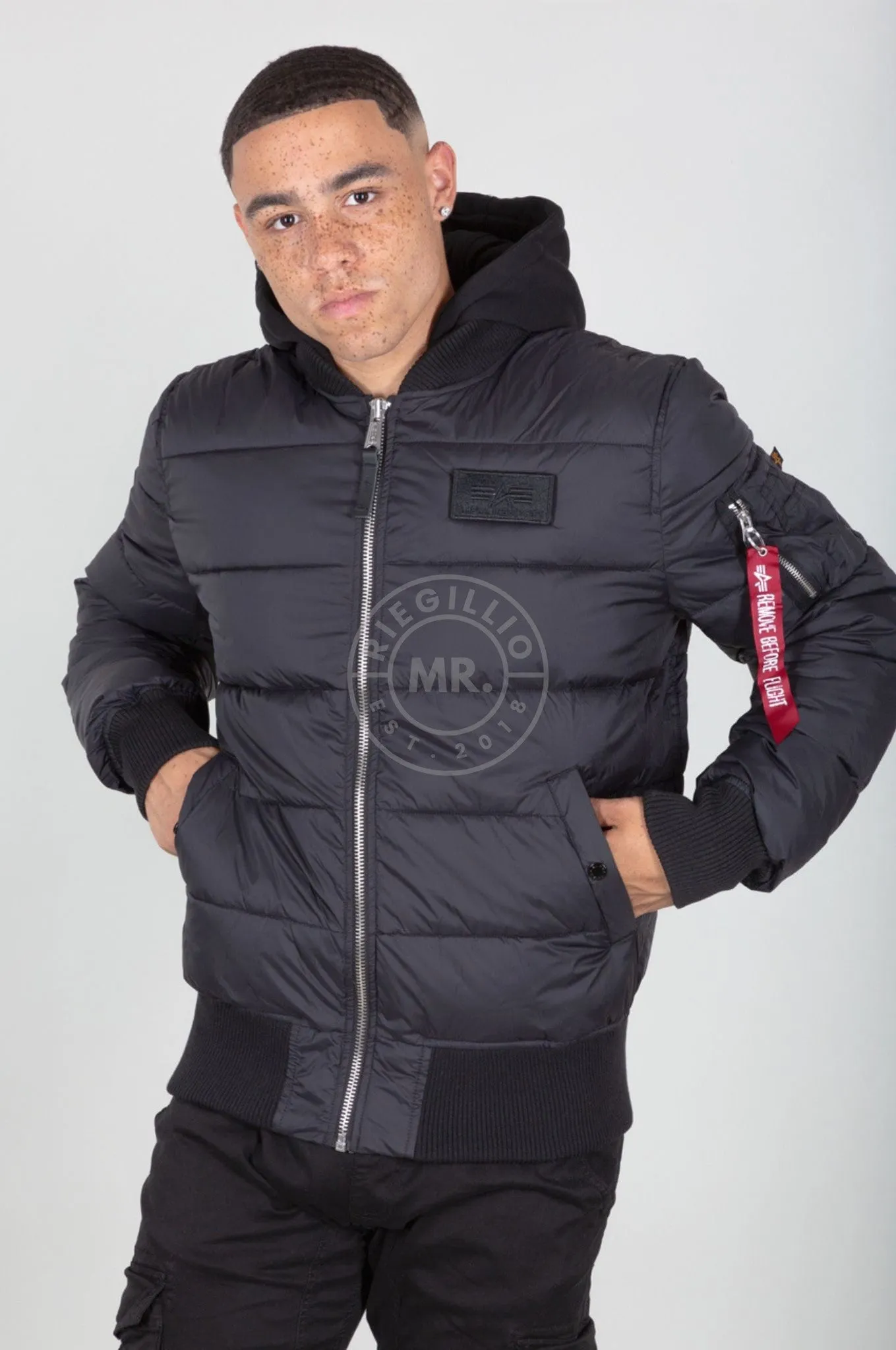 Alpha Industries MA-1 ZH Back Print Puffer FD - Black