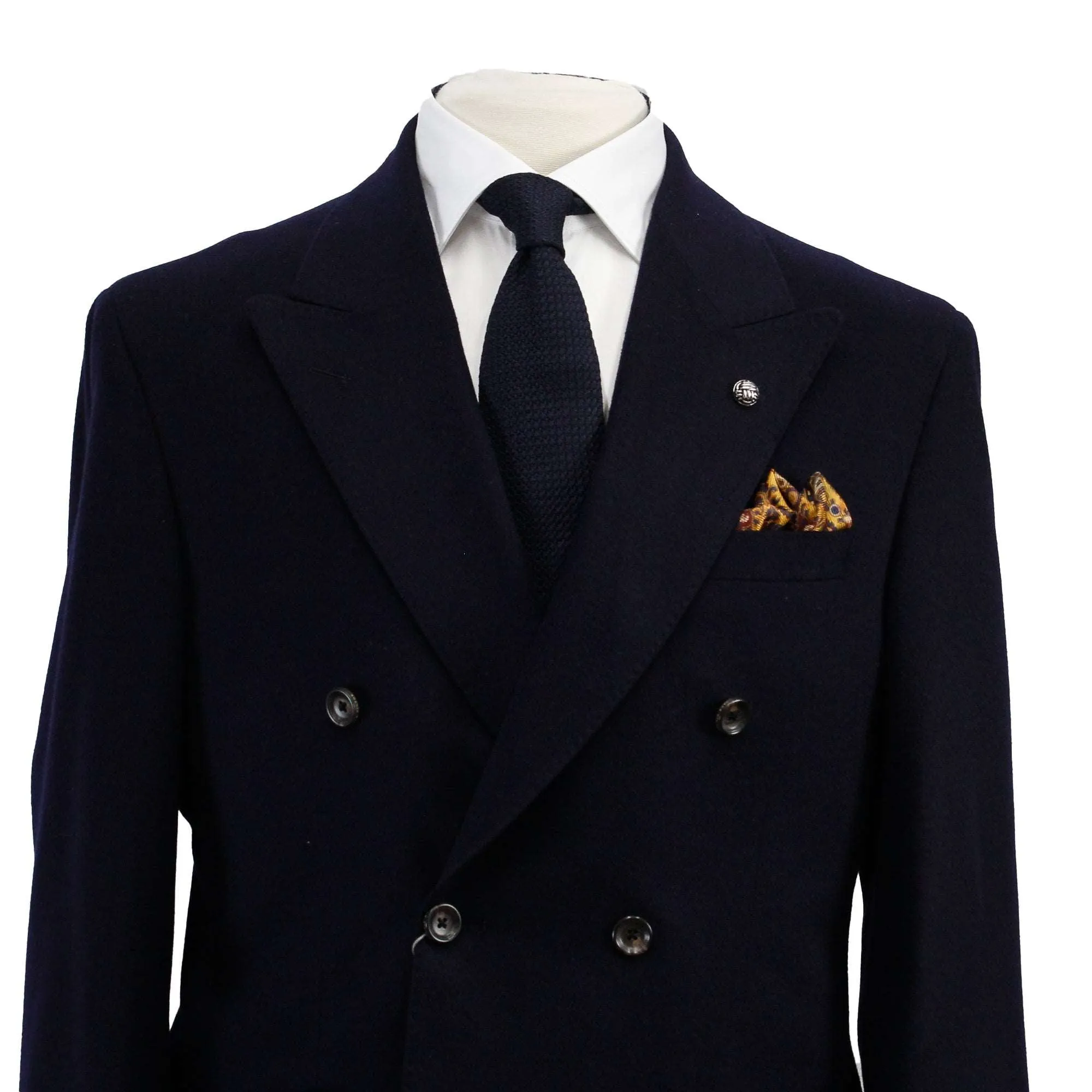 Anniversary Limited Edition Navy Blue Double Breasted Merlin Contemporary Fit Wool Sport Jacket - Jack Victor