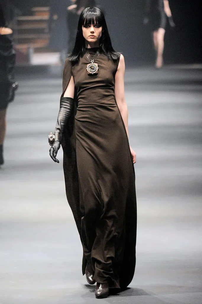 Avant Garde Fall 2010 Lanvin by Alber Elbaz Runway Look 22 Exceptionally Long Burgundy Knit Jersey Dress