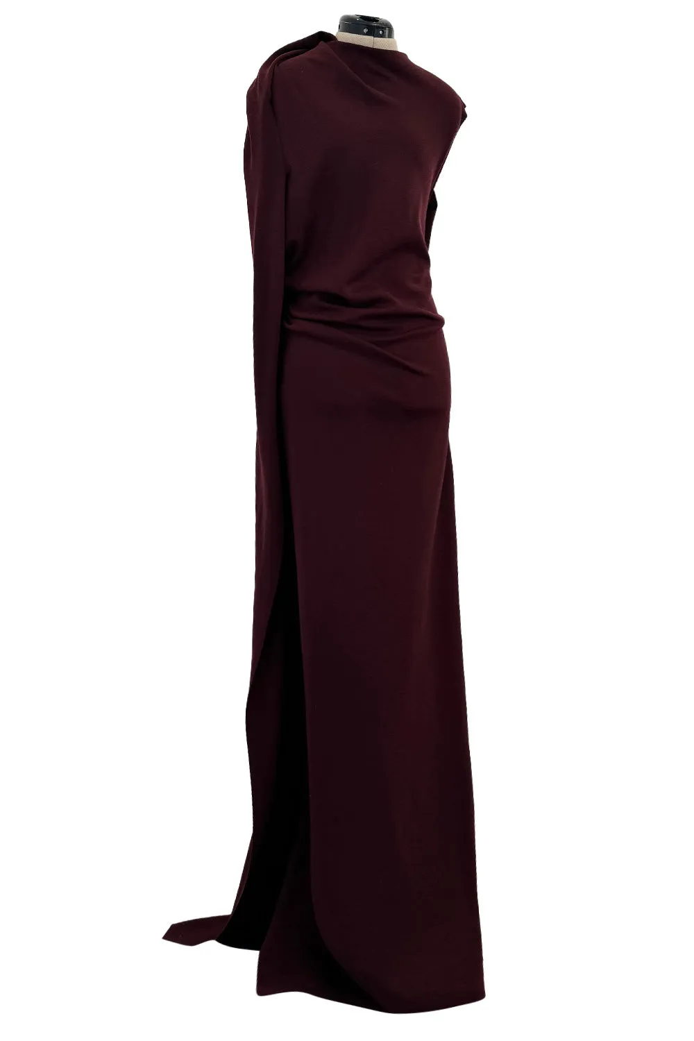 Avant Garde Fall 2010 Lanvin by Alber Elbaz Runway Look 22 Exceptionally Long Burgundy Knit Jersey Dress