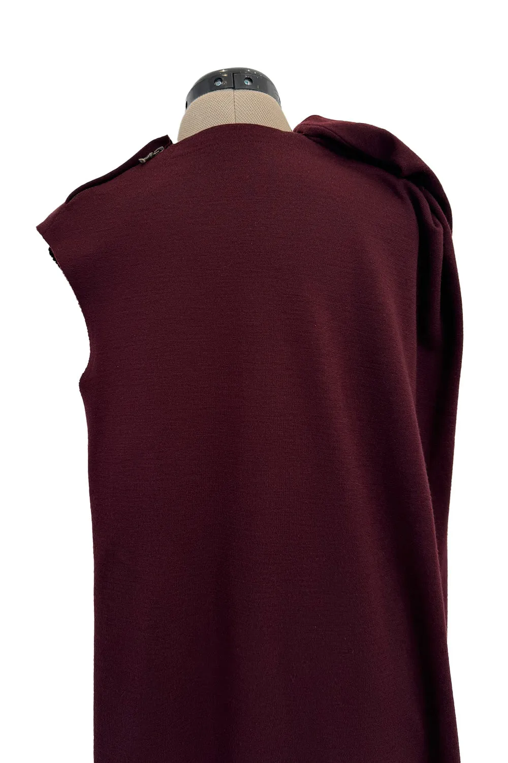 Avant Garde Fall 2010 Lanvin by Alber Elbaz Runway Look 22 Exceptionally Long Burgundy Knit Jersey Dress