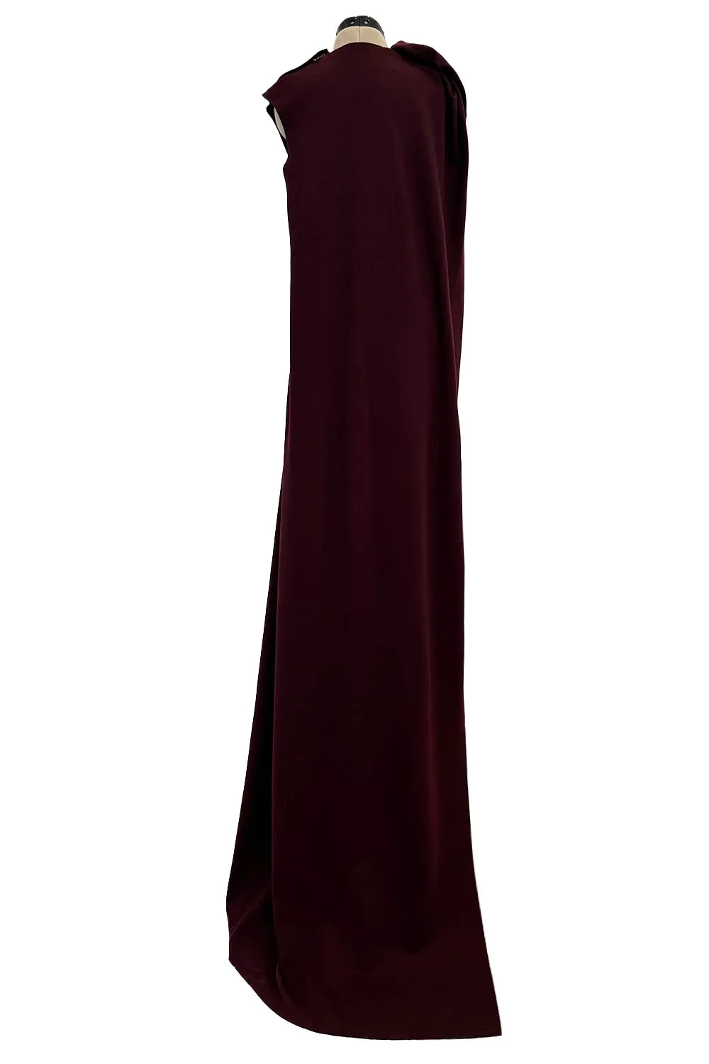 Avant Garde Fall 2010 Lanvin by Alber Elbaz Runway Look 22 Exceptionally Long Burgundy Knit Jersey Dress