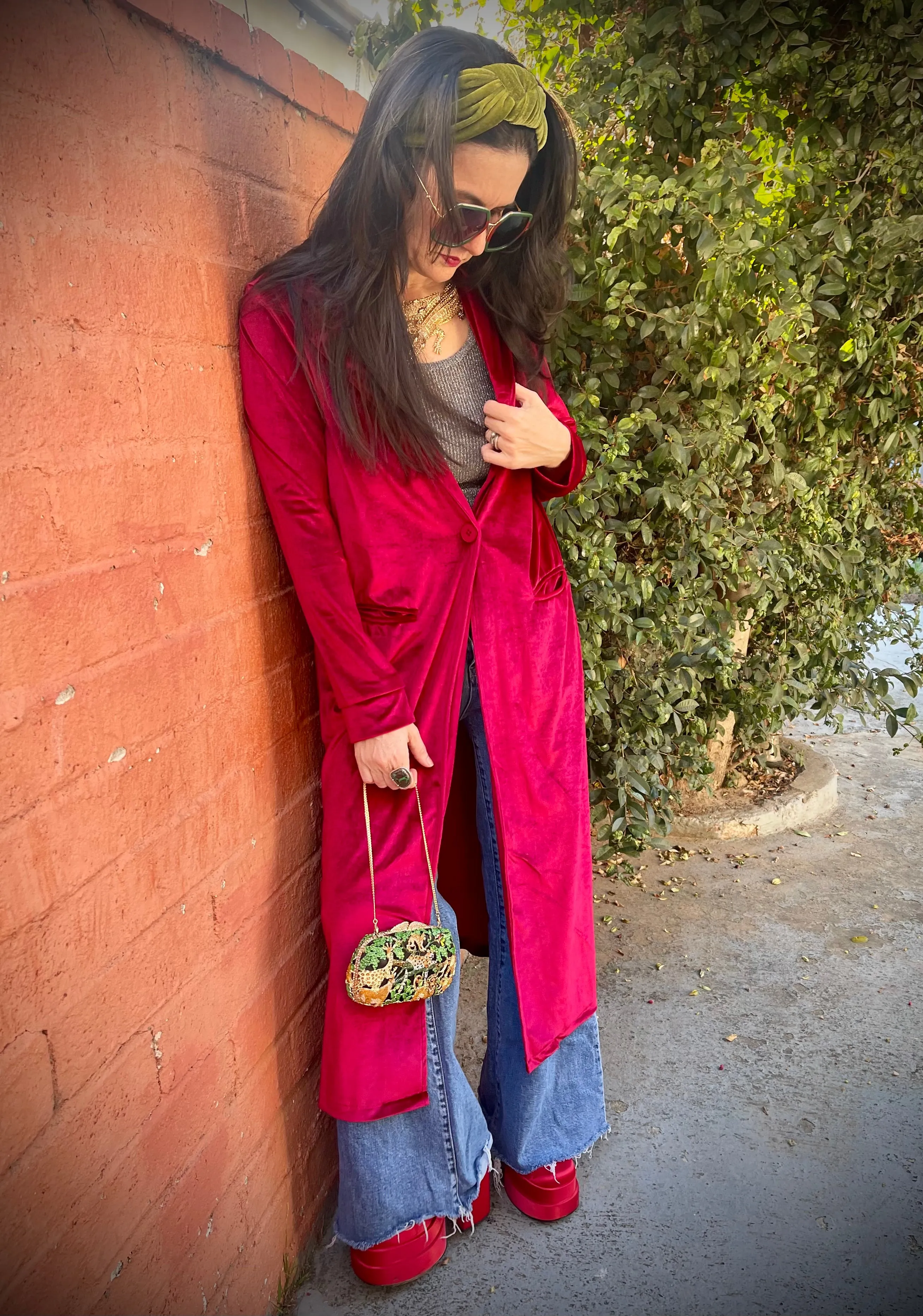 Berry Velvet Blazer