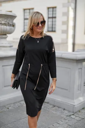 Black Long Sleeve Knit Dress