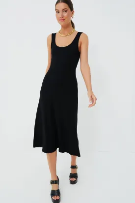 Black Scoop Sweater Midi Dress