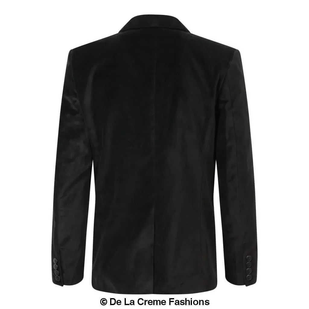 Black Velvet Slim Fit Formal Blazer (G20-VELVET)