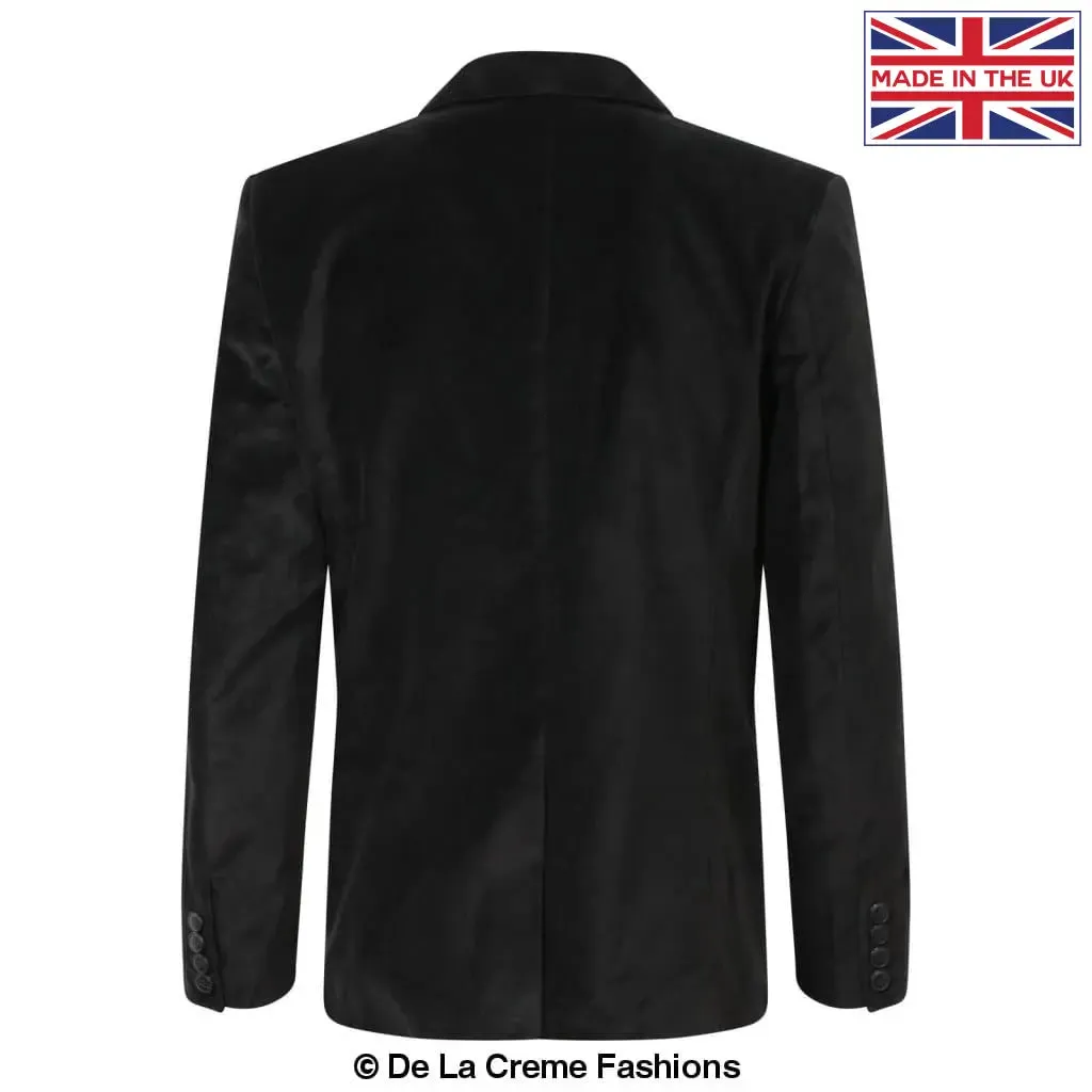 Black Velvet Slim Fit Formal Blazer (G20-VELVET)