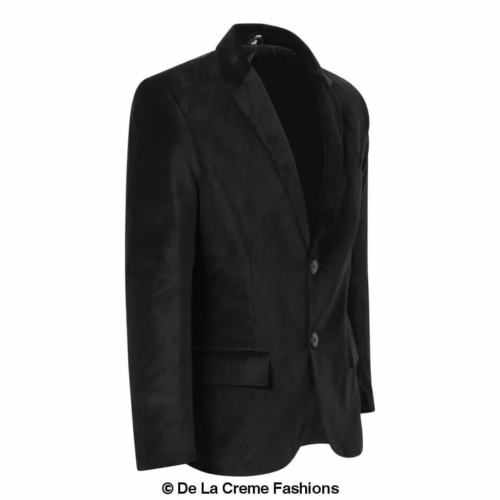 Black Velvet Slim Fit Formal Blazer (G20-VELVET)