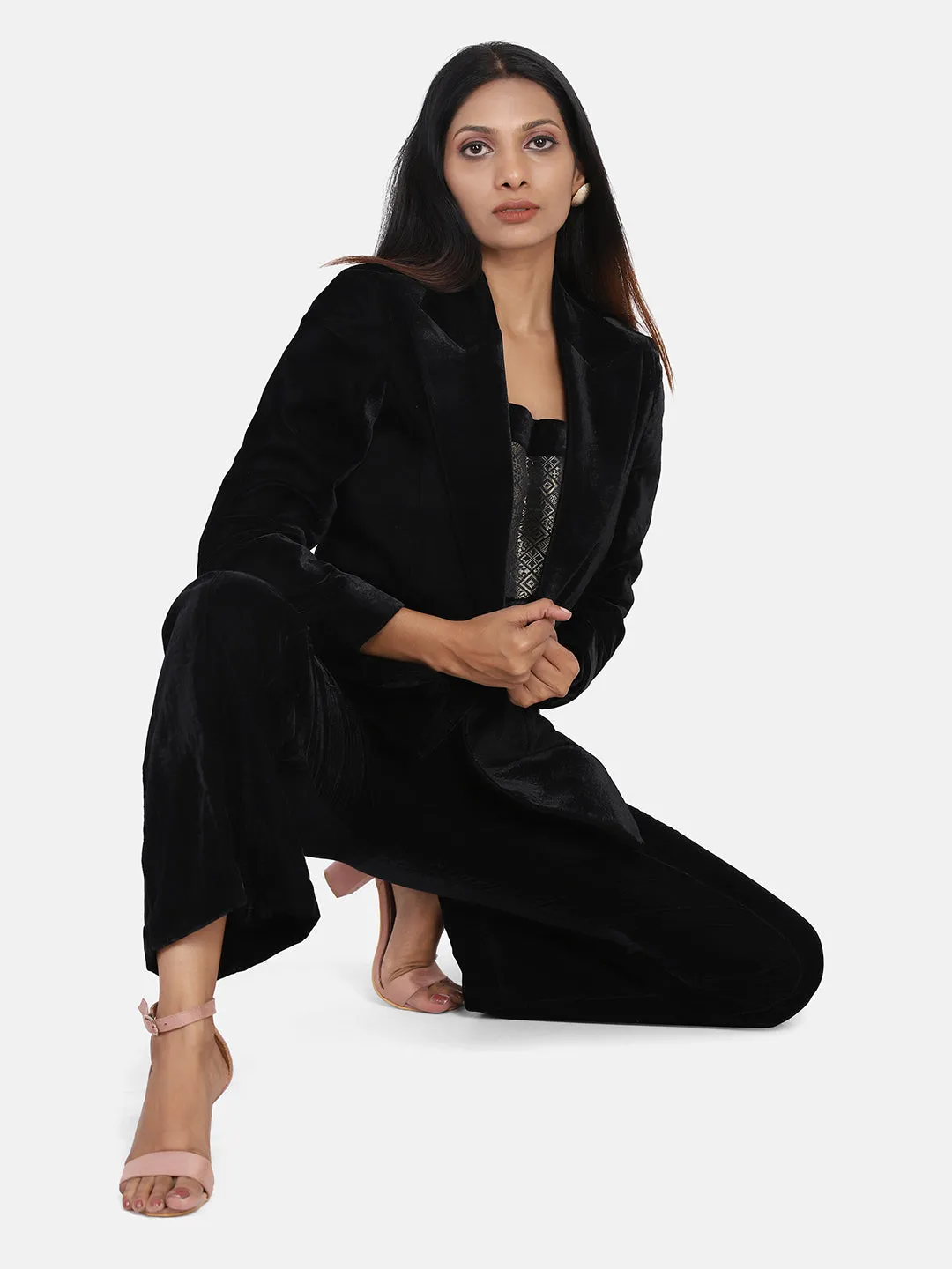 Black Velvet Suit With Pant