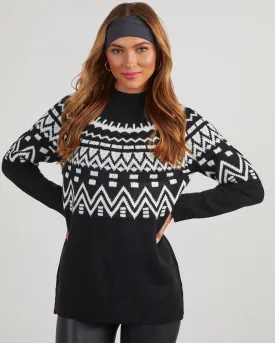 Blizzard Fair Isle Mock Neck Sweater