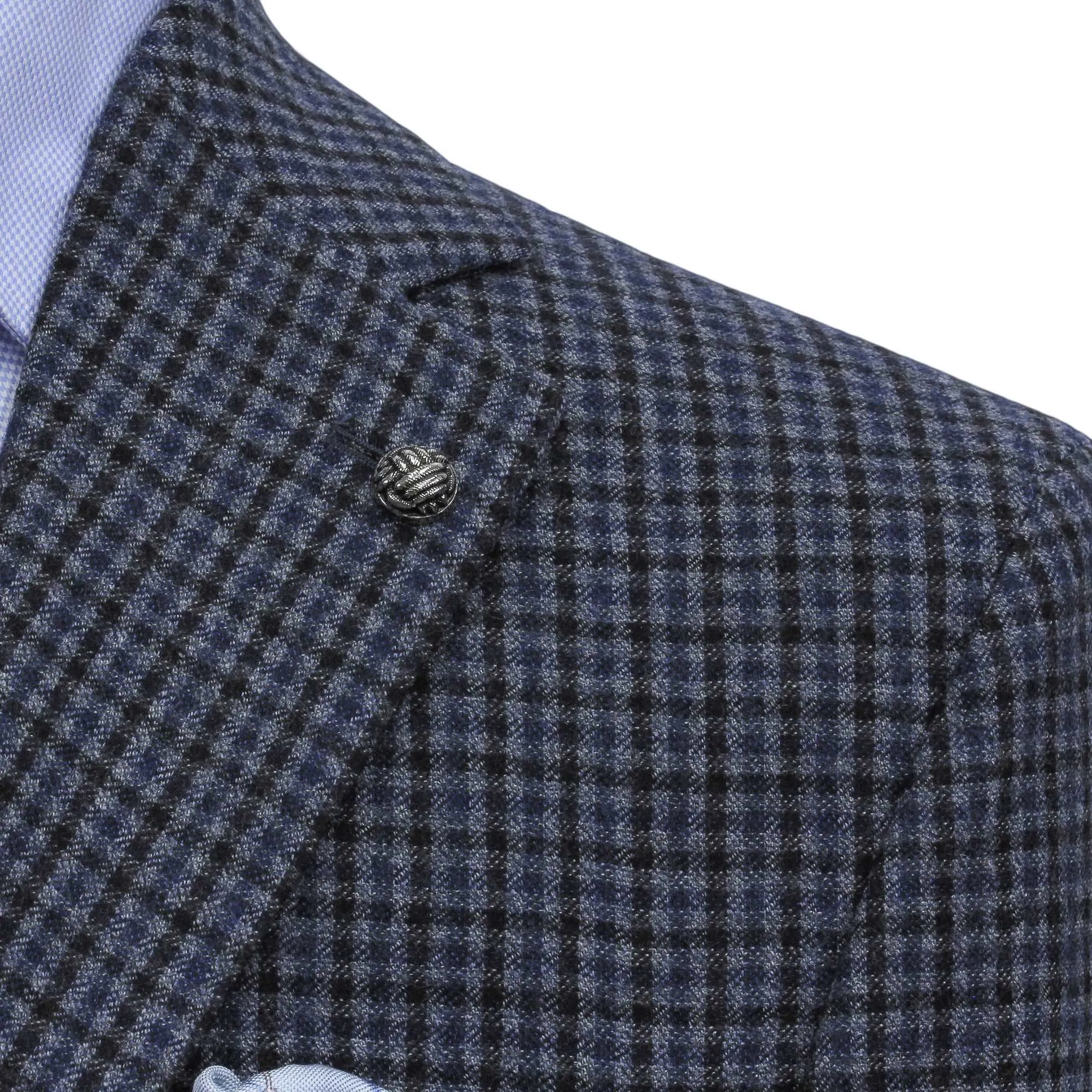 Blue & Black Mini Check Midland Contemporary Wool Sport Jacket - Jack Victor