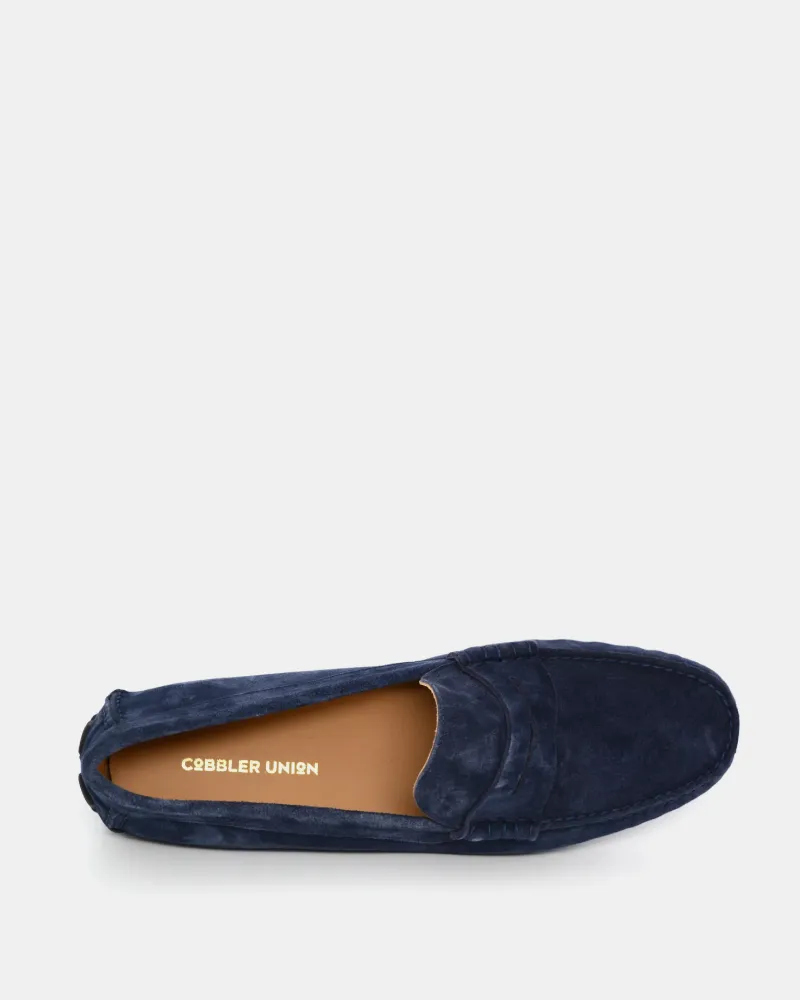 Blue Navy Suede Driving Shoes