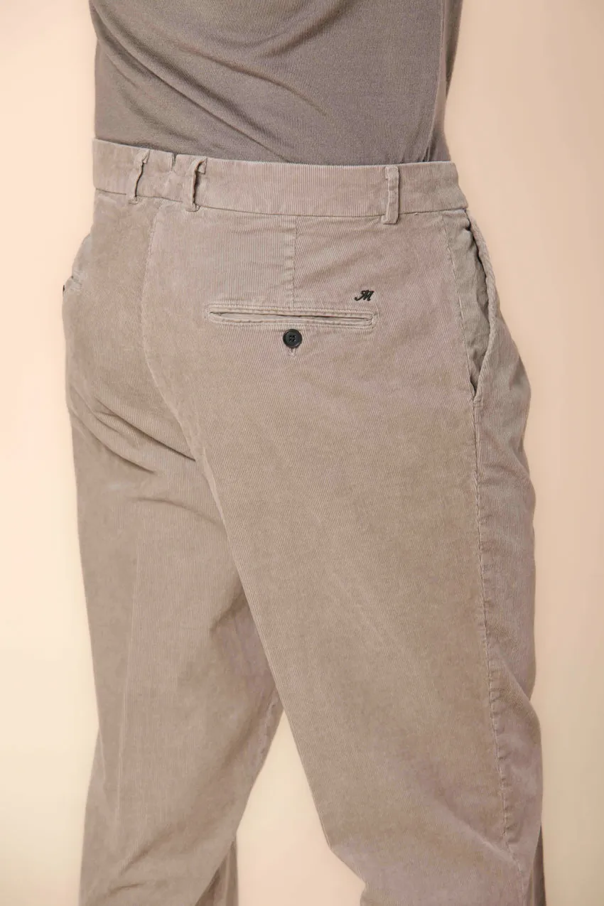 Boston 1 Pinces pantaloni chino uomo in velluto 1000 righe relaxed fit