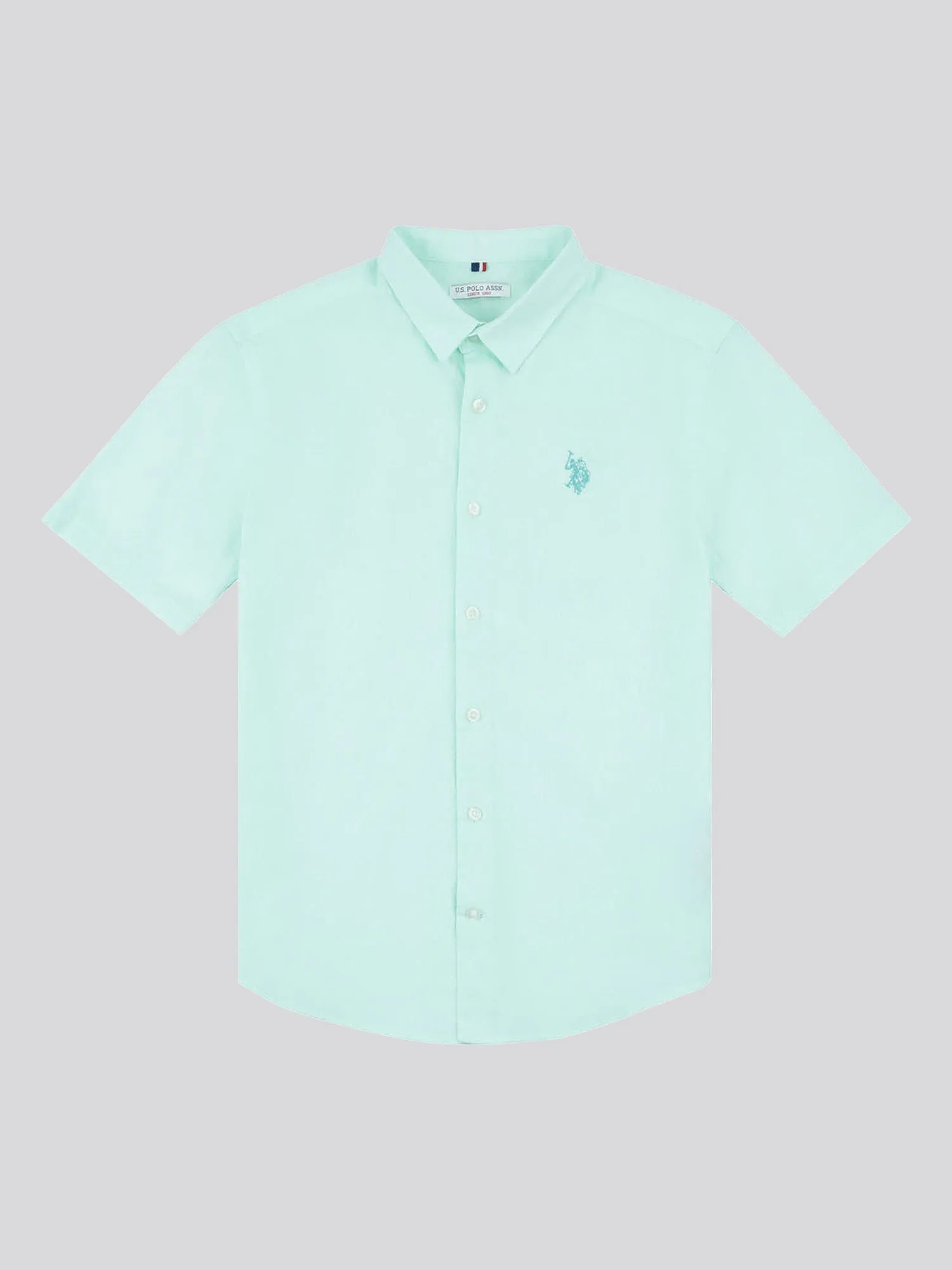 Boys Linen Blend Short Sleeve Shirt in Honey Dew