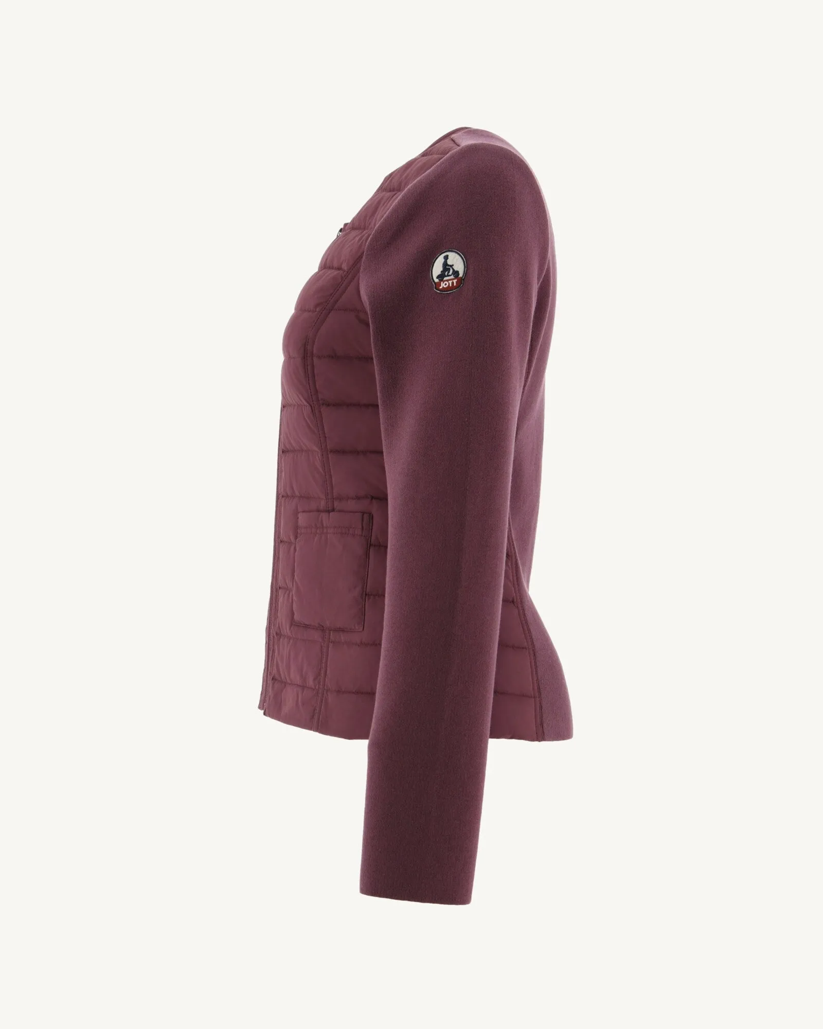 Burgundy Almeria lightweight bi-fabric puffer jacket