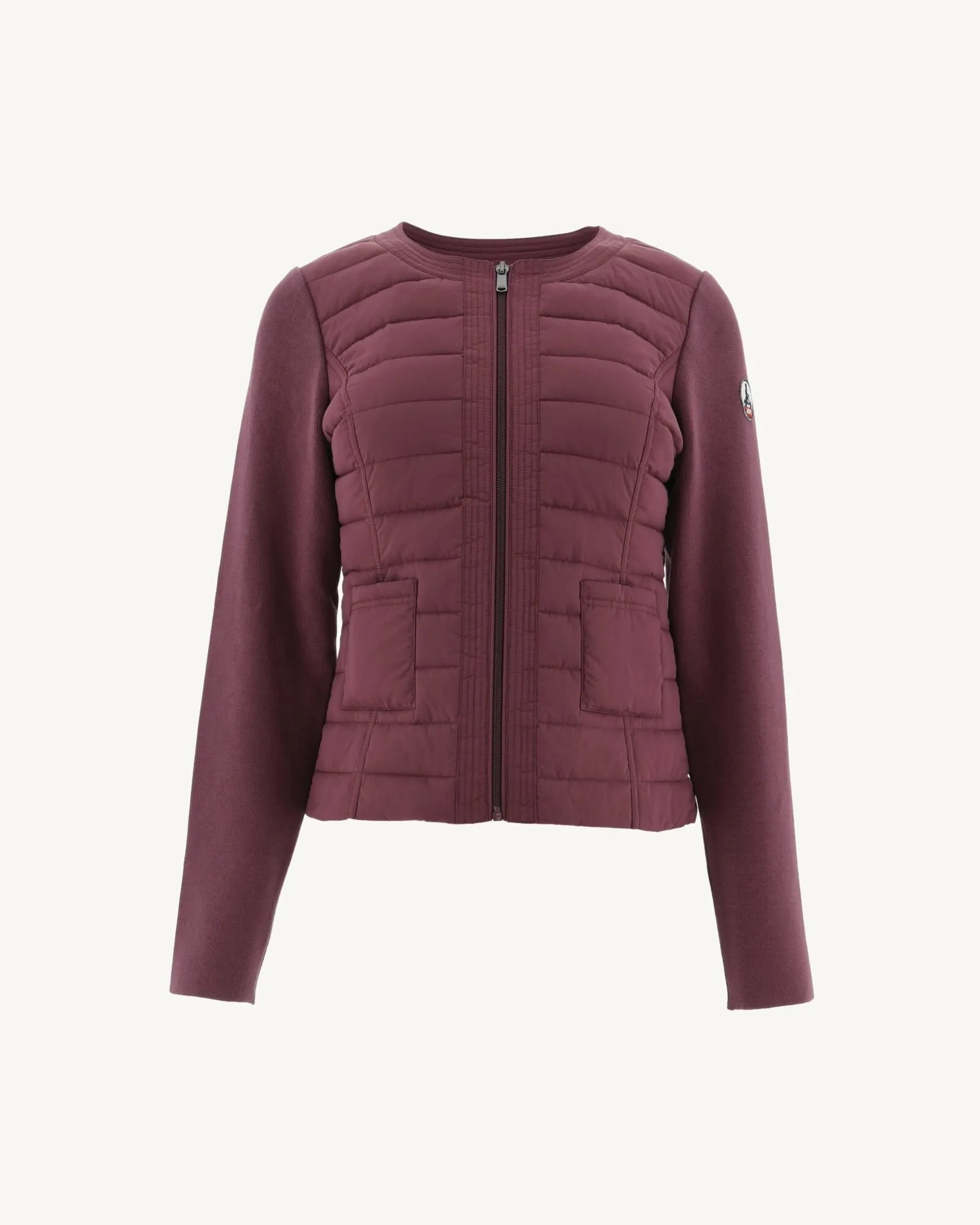 Burgundy Almeria lightweight bi-fabric puffer jacket