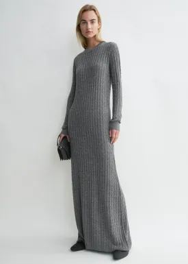 Cable knit dress grey melange