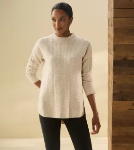 Cable Knit Tunic - Oatmeal Heather