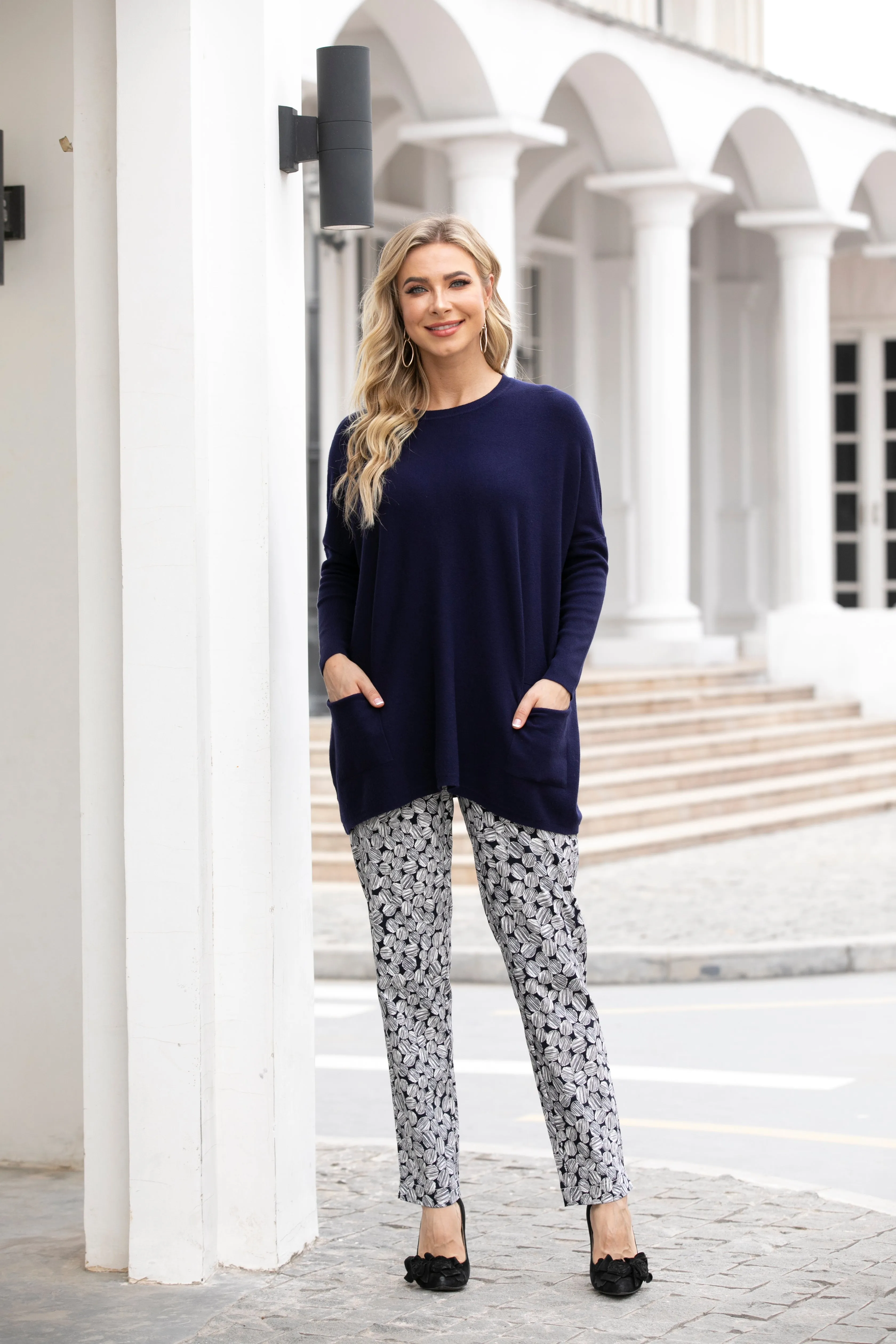 Cashmere Feel Tunic With Front Pockets