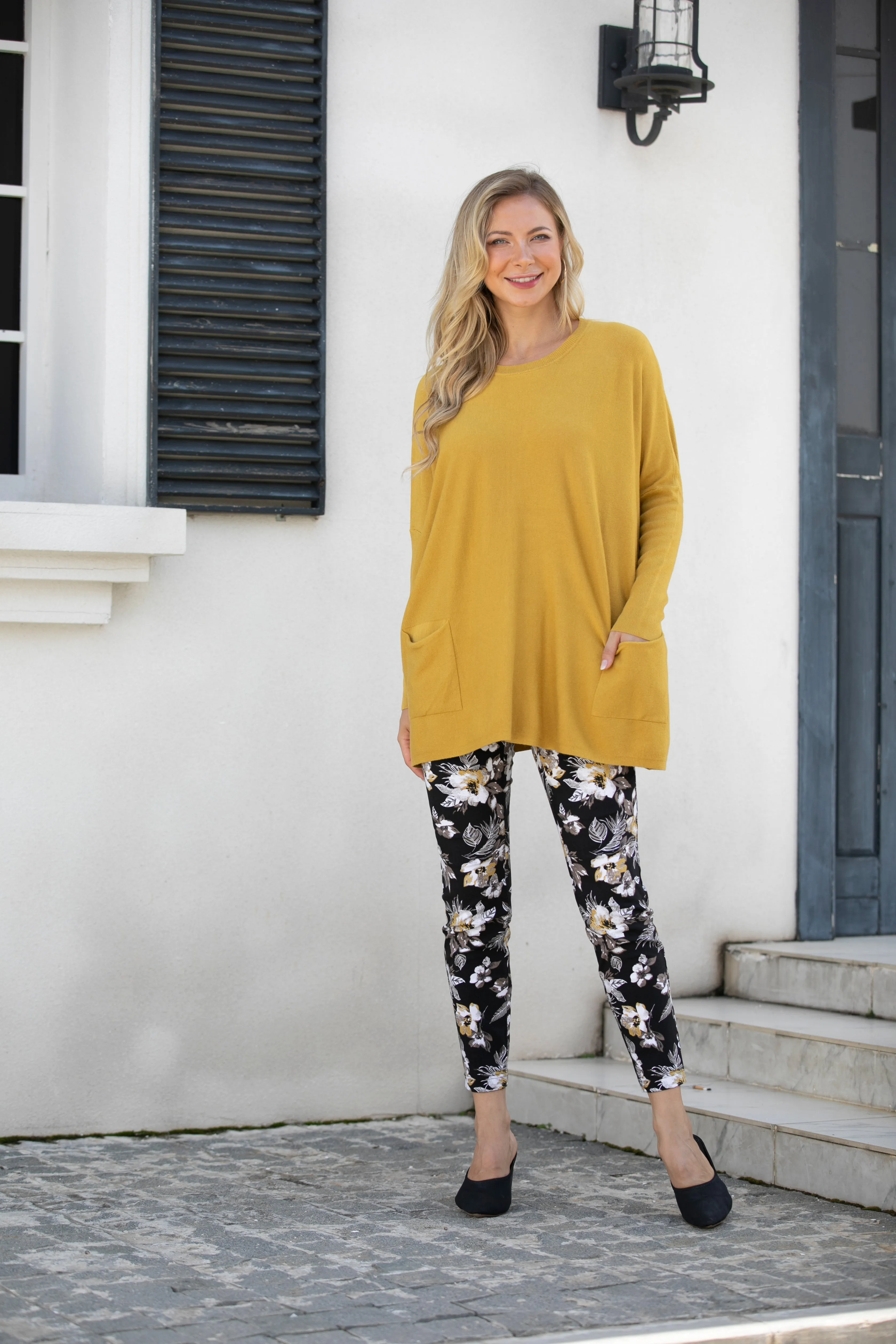 Cashmere Feel Tunic With Front Pockets