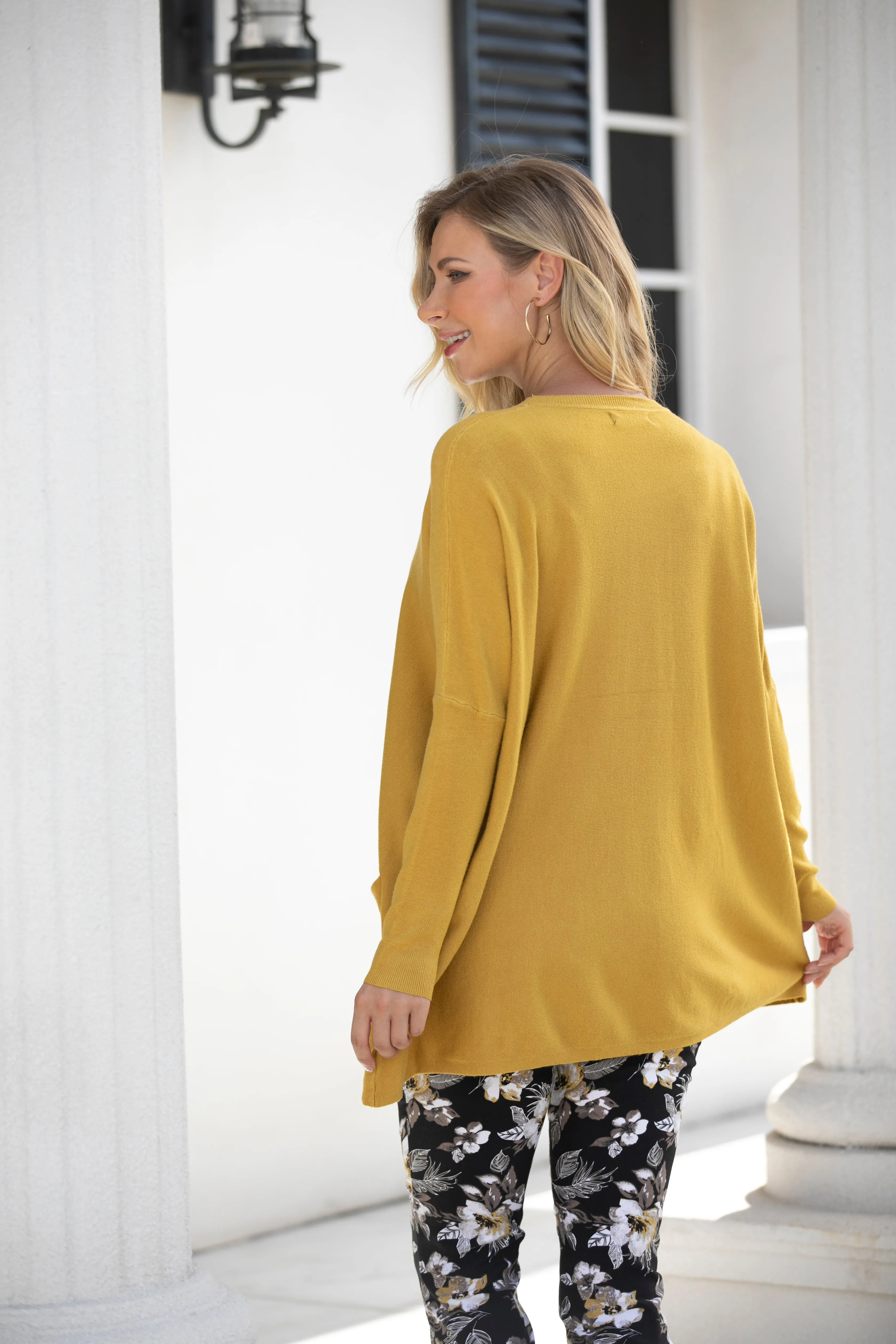 Cashmere Feel Tunic With Front Pockets