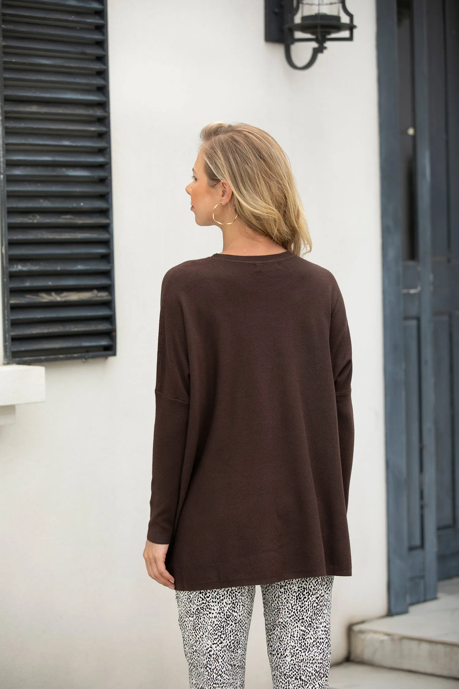 Cashmere Feel Tunic With Front Pockets