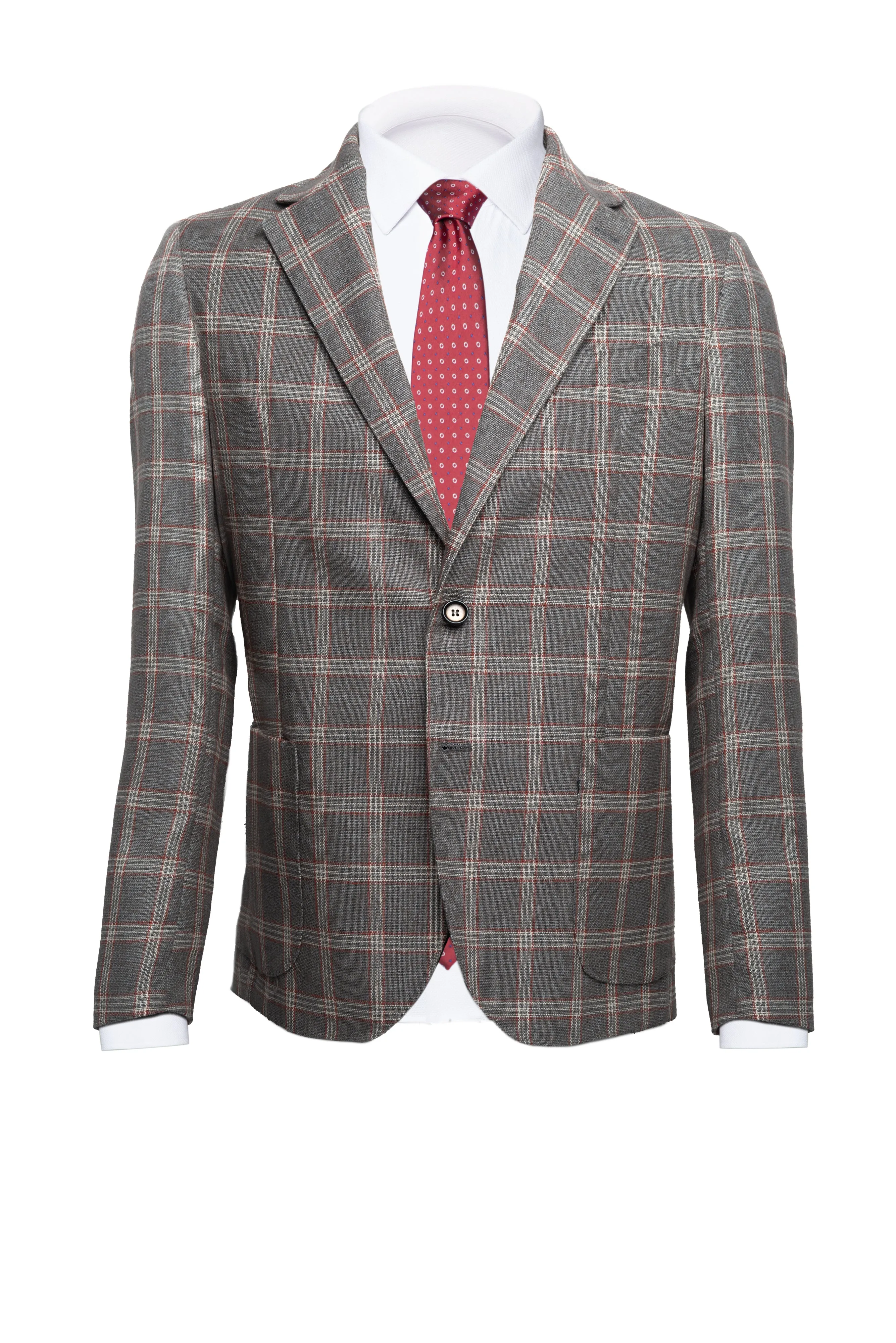 Checked Linen & Cotton Blazer