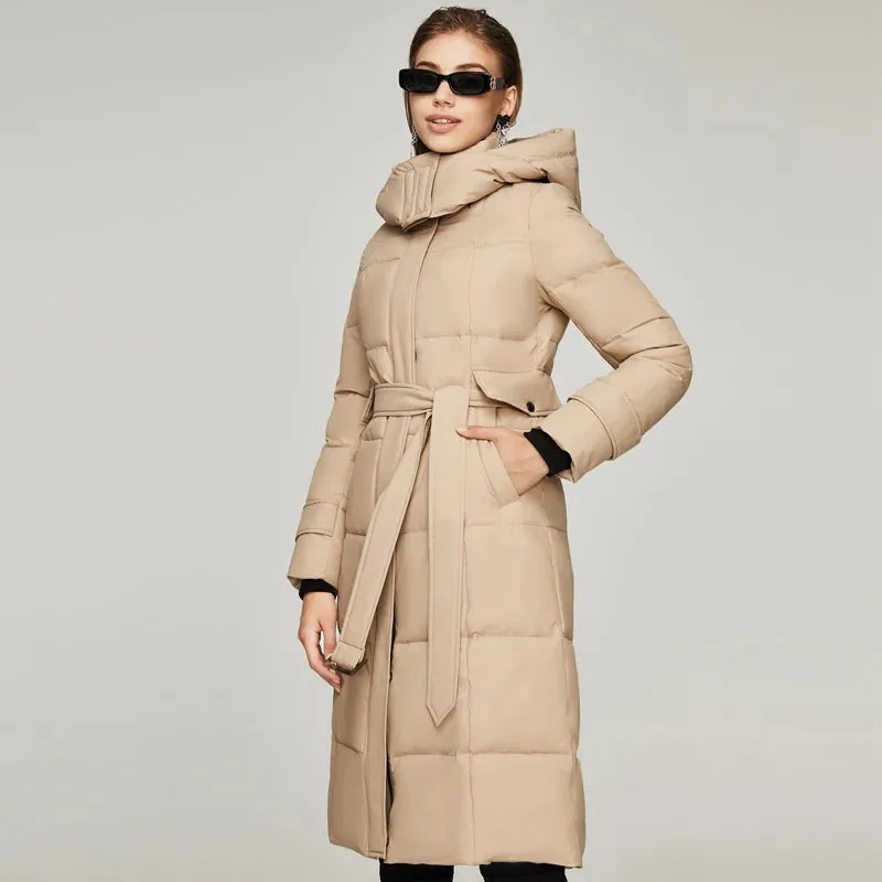 Chic Belted Puffer Winter Coat