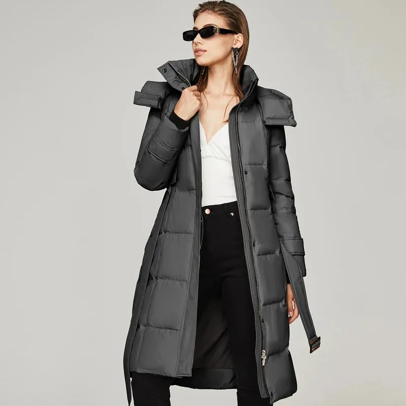 Chic Belted Puffer Winter Coat