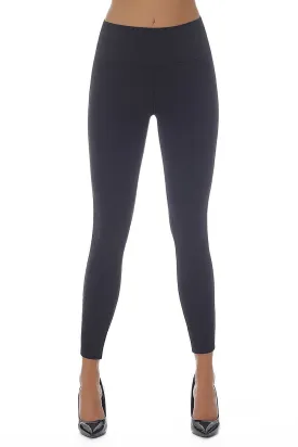 Chic Silver-Trim High-Waist Compression Leggings: Define Your Elegance