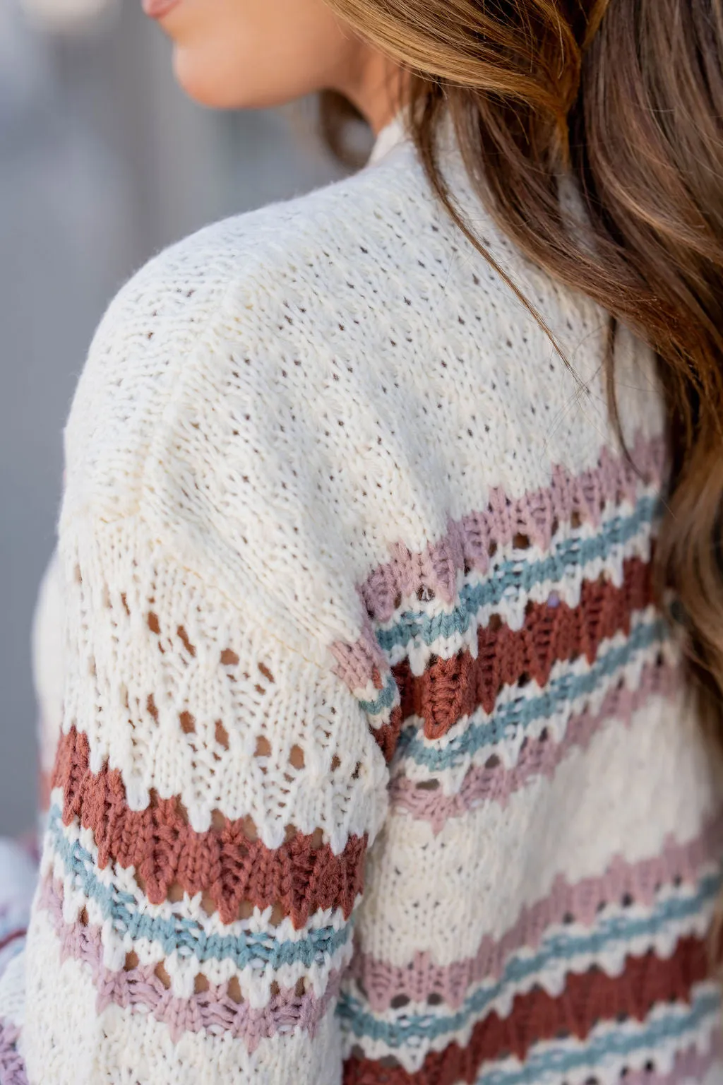 Chic Striped Woven Sweater