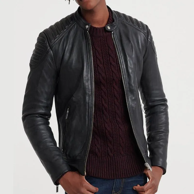 City Racer Leather Biker Jacket For Men