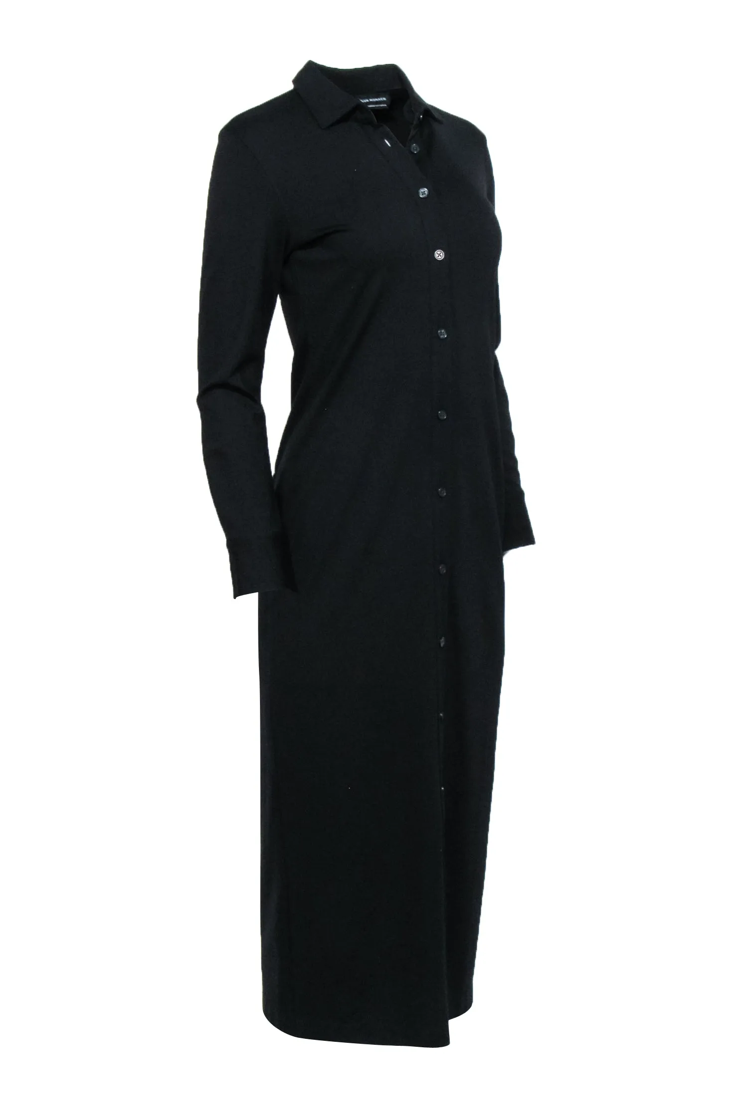 Club Monaco - Black Knit Maxi Shirt Dress Sz XS