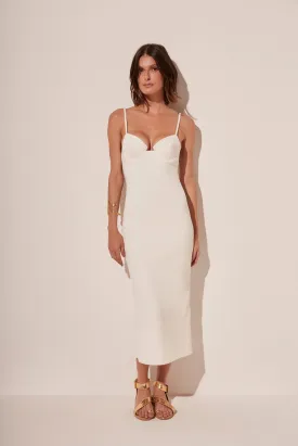 Conch Demi Cup Midi Dress With Matelassé E4742A1782