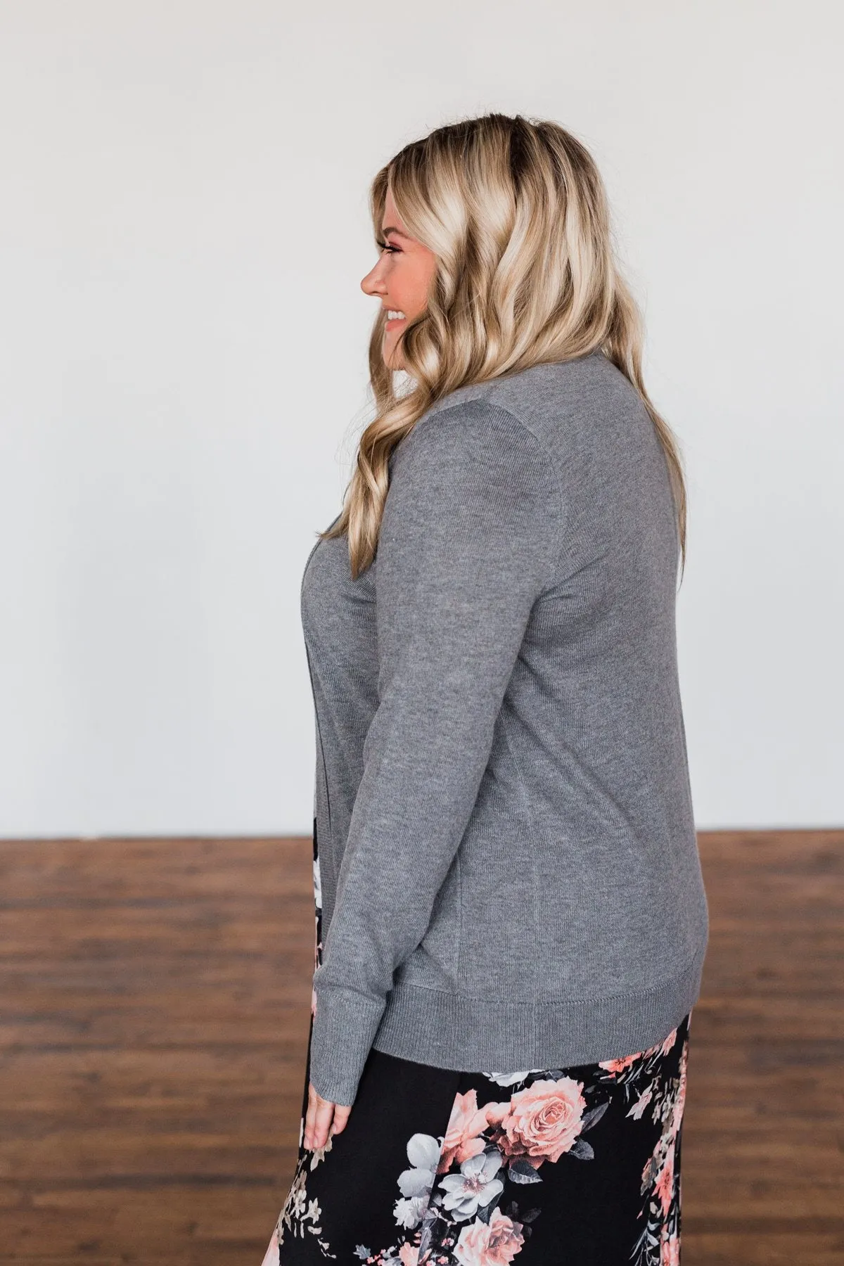 Dance Under The Stars Lightweight Cardigan- Grey