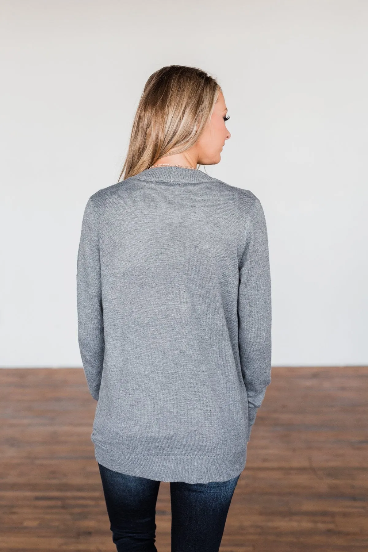 Dance Under The Stars Lightweight Cardigan- Grey