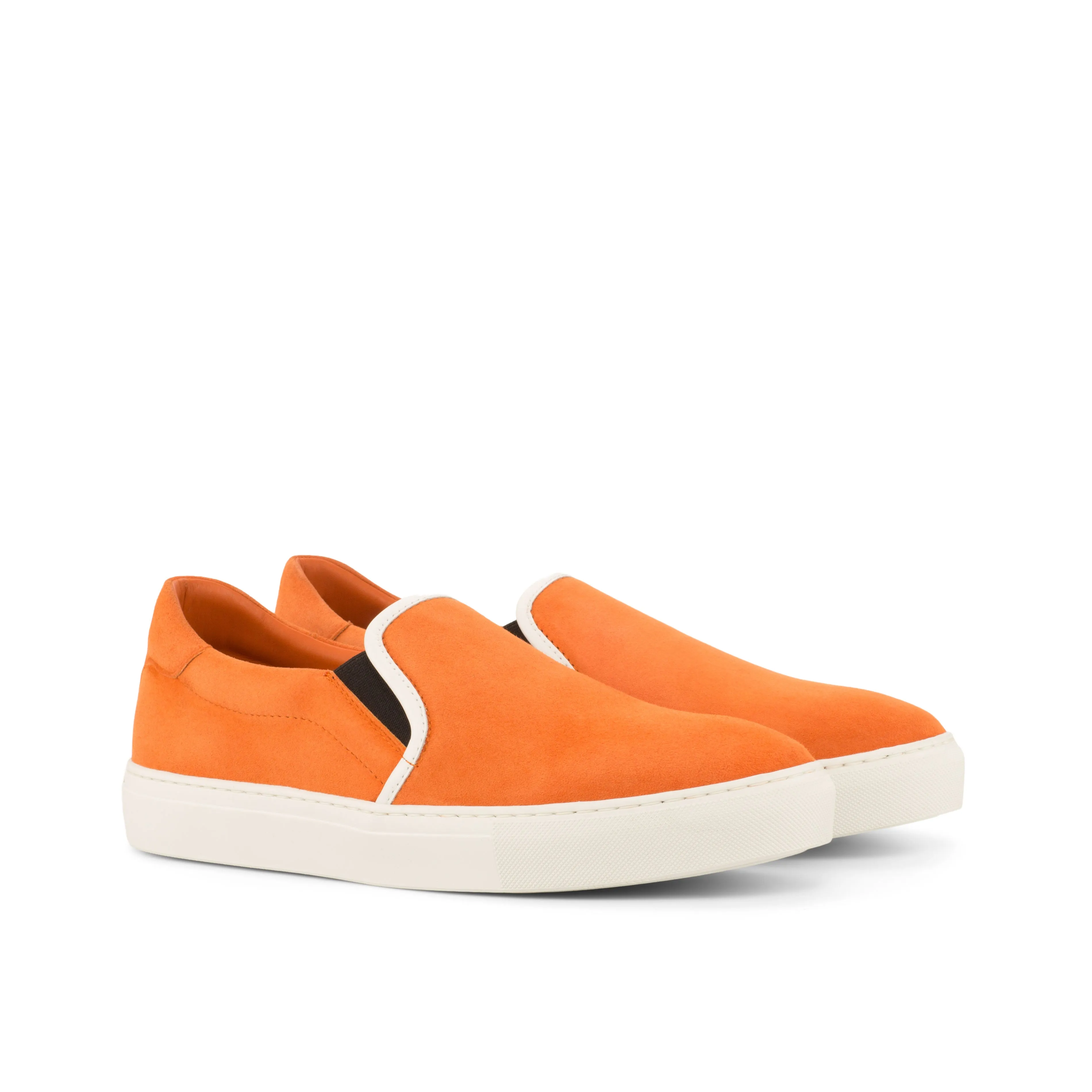 DapperFam Versado in Orange Men's Italian Suede Slip On