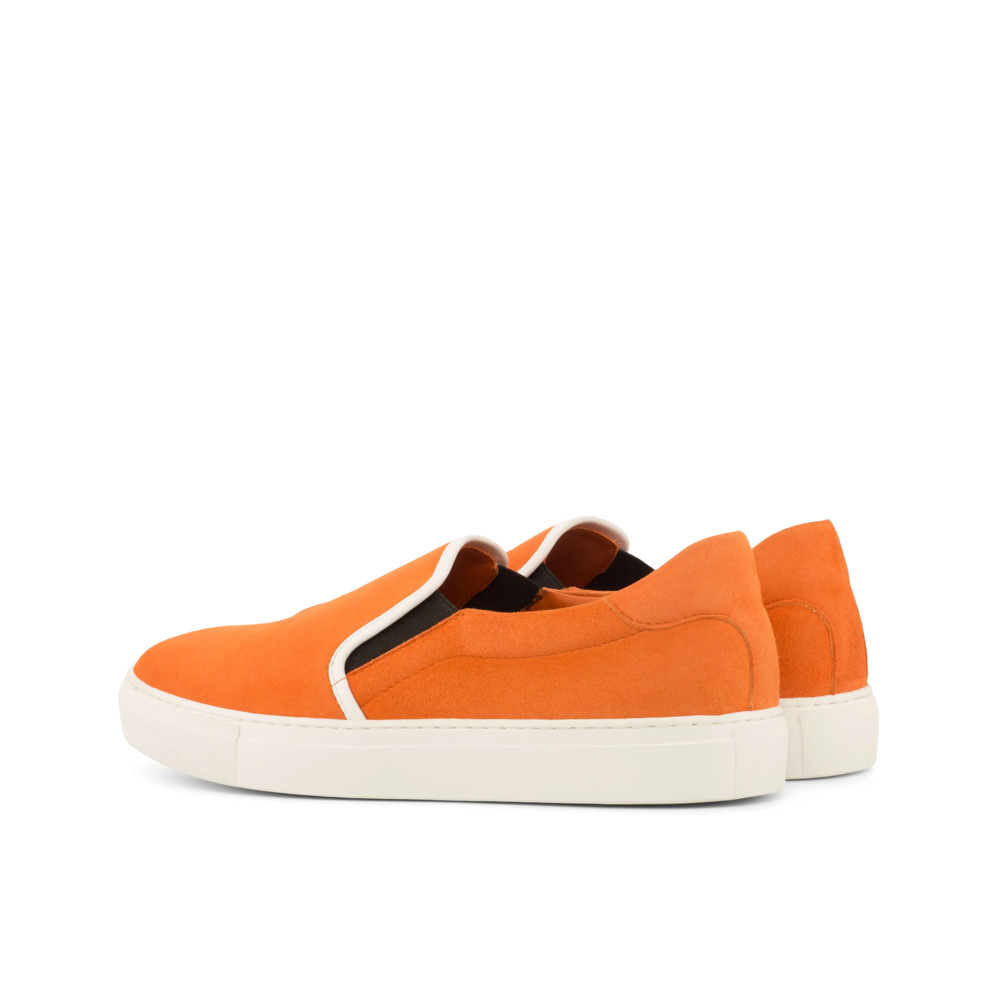 DapperFam Versado in Orange Men's Italian Suede Slip On