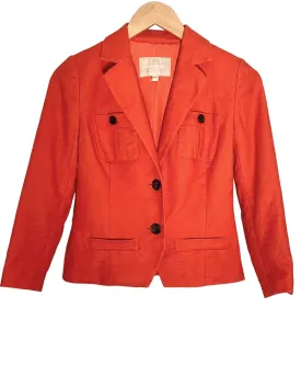 Dark Winter Gazania Orange Linen Blazer