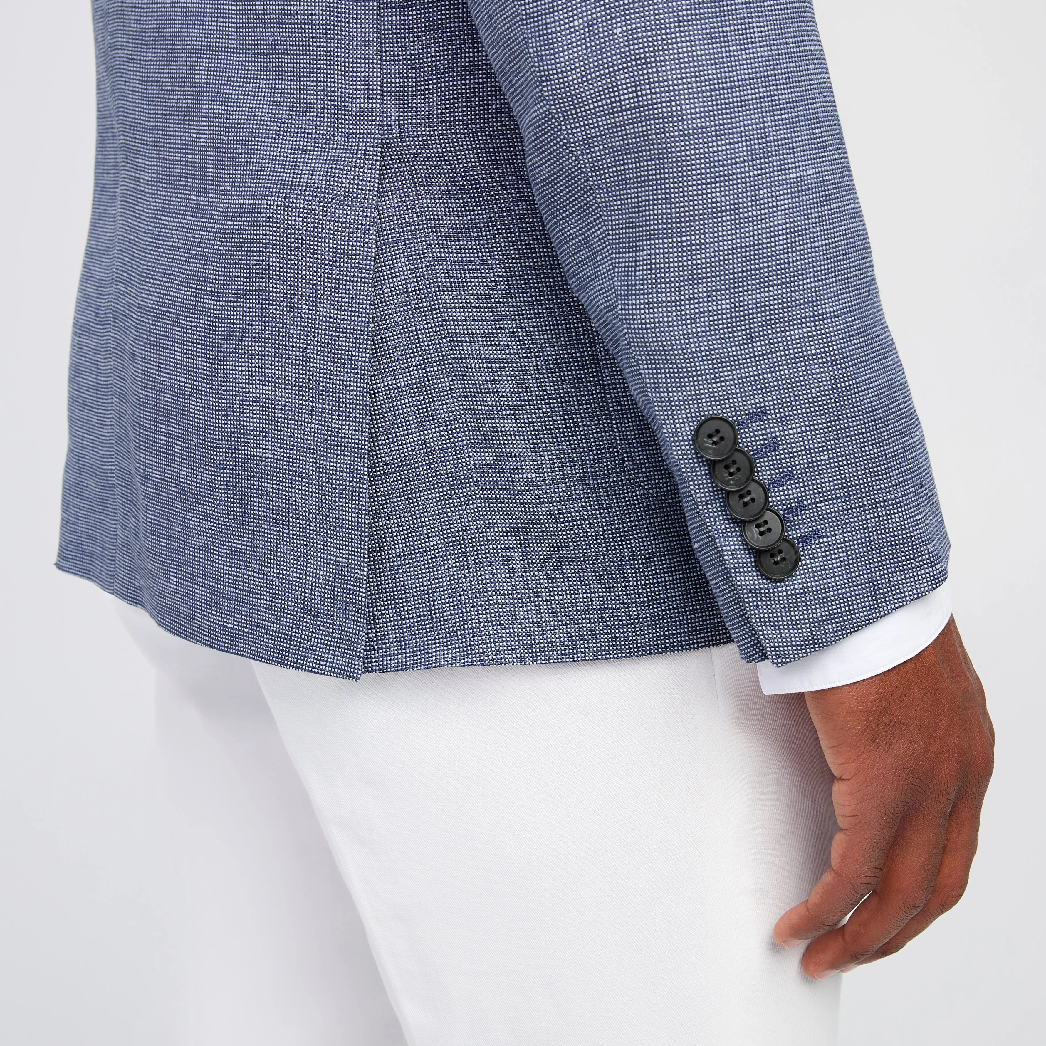 Delave Linen End on End Blazer Light Denim