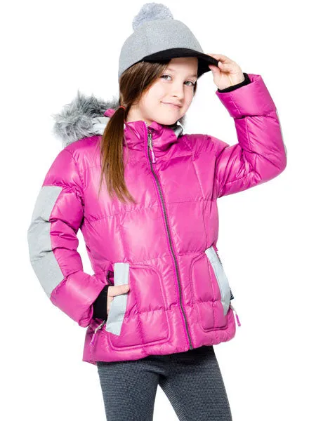 Deux Par Deux Festival Fuschia Pink Puffy Jacket Girls 4, 8