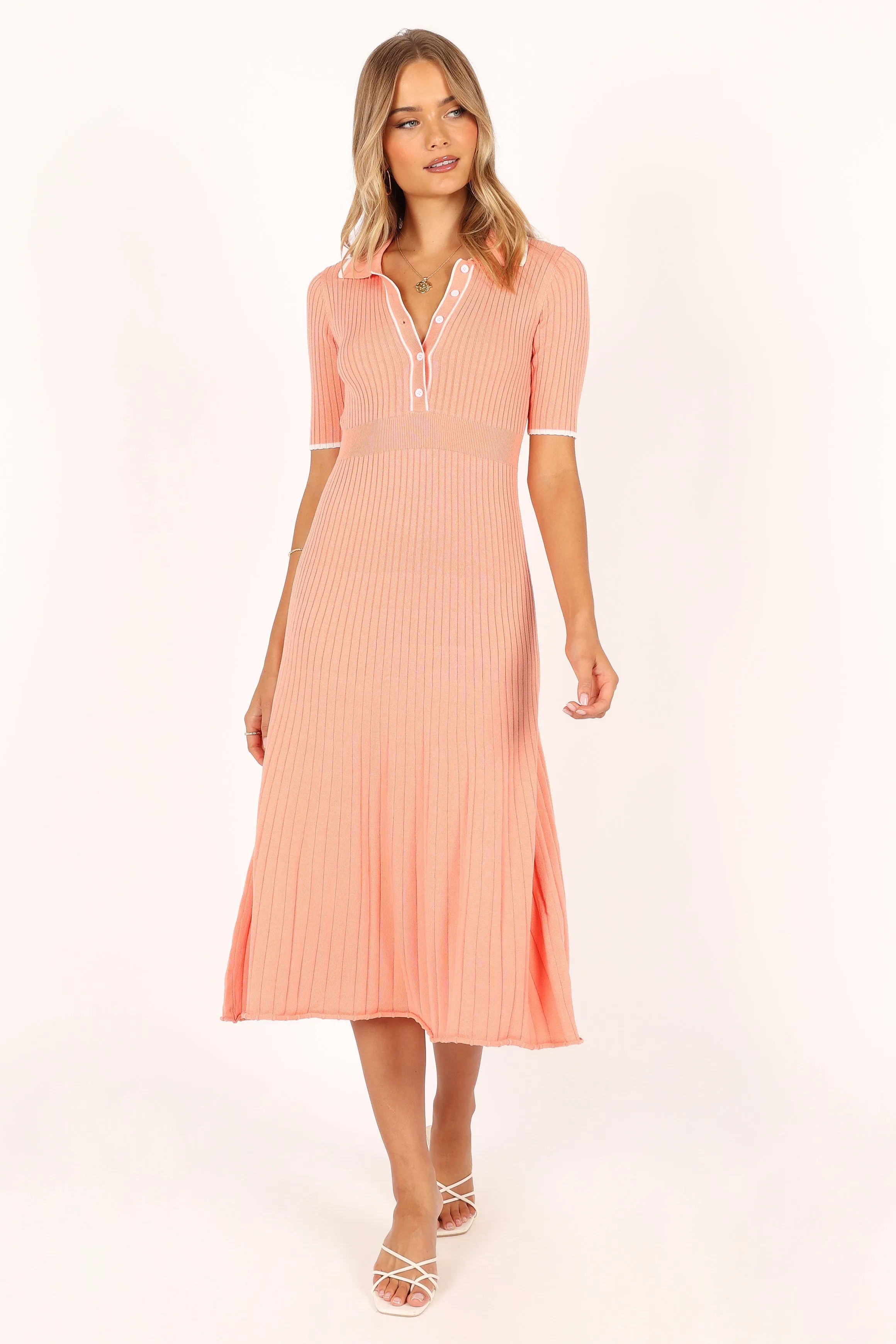 Diana Midi Dress - Coral