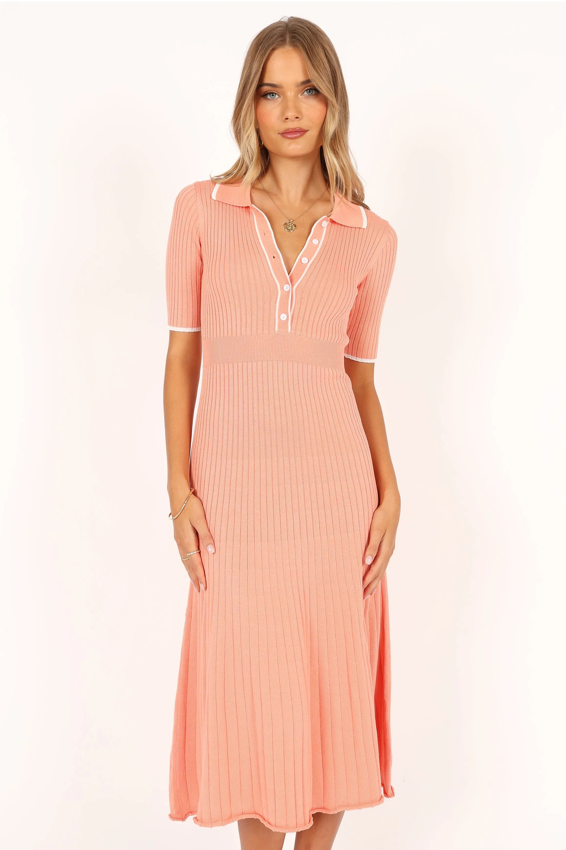 Diana Midi Dress - Coral