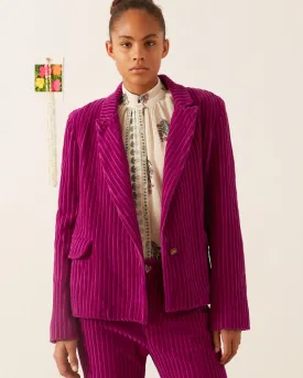 Dree Violet Velvet Blazer